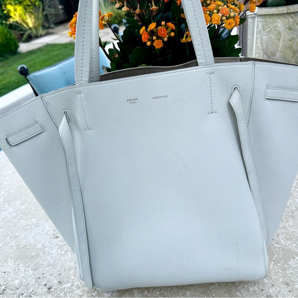 Celine Leather Cabas Phantom w/Belt Medium White - Picture 11 of 16